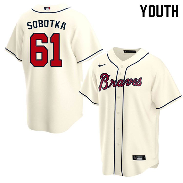 Nike Youth #61 Chad Sobotka Atlanta Braves Baseball Jerseys Sale-Cream